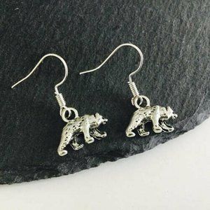 Bear Silver Earrings